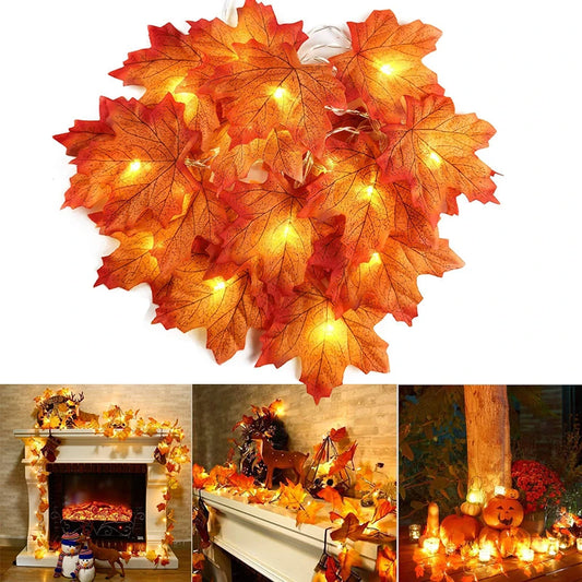 2/3/6 meters LED Maple Leaf Light String – Festive Garland for Halloween & Holiday Decor!