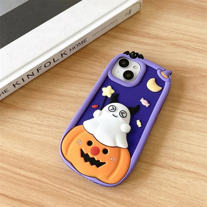 Halloween Pumpkin Ghost Phone Case Cover – Shockproof Cases for iPhone 11/12/13/14/15/16