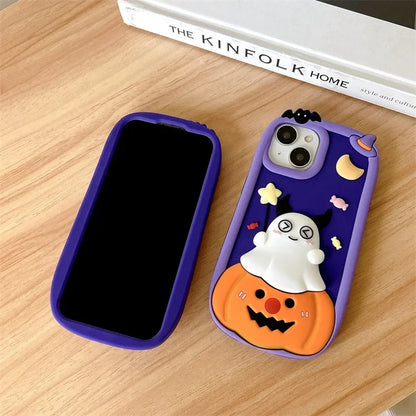 Halloween Pumpkin Ghost Phone Case Cover – Shockproof Cases for iPhone 11/12/13/14/15/16