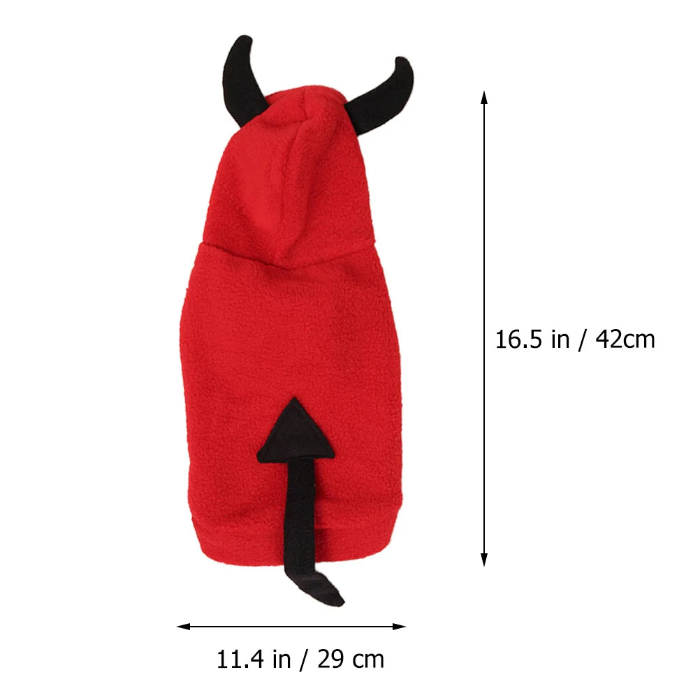 Adorable Red Halloween Pet Clothes – Fleece Costume for Dogs & Cats