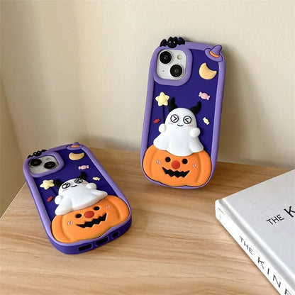 Halloween Pumpkin Ghost Phone Case Cover – Shockproof Cases for iPhone 11/12/13/14/15/16