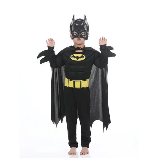 Unisex Batman Costume Jumpsuit – Cotton Suit with Mask and Cloak