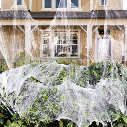 Halloween Spider Web Decoration – Cotton Props for Haunted House & Outdoor Events