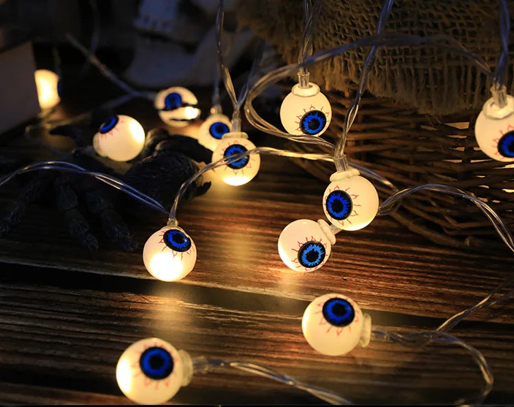 Spooktacular LED Pumpkin & Skull String Lights – Perfect for Halloween Decor!