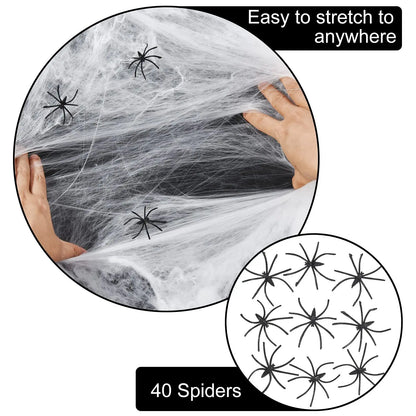 Halloween Spider Web Decoration – Cotton Props for Haunted House & Outdoor Events