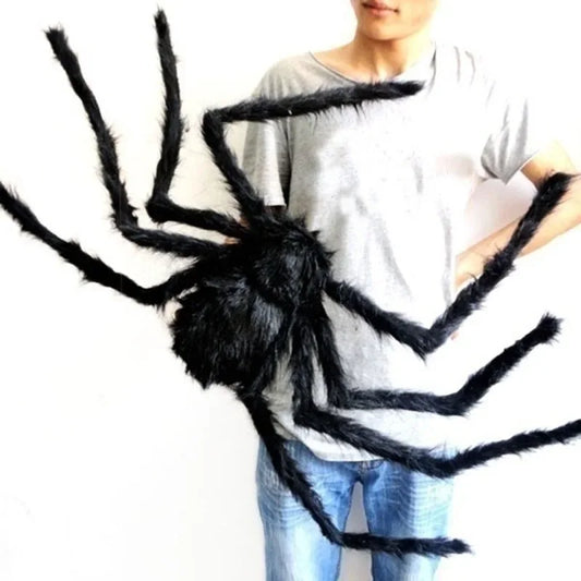 Giant Black Spider Halloween Decoration – Haunted House Prop for Indoor & Outdoor Decor (30cm to 200cm)