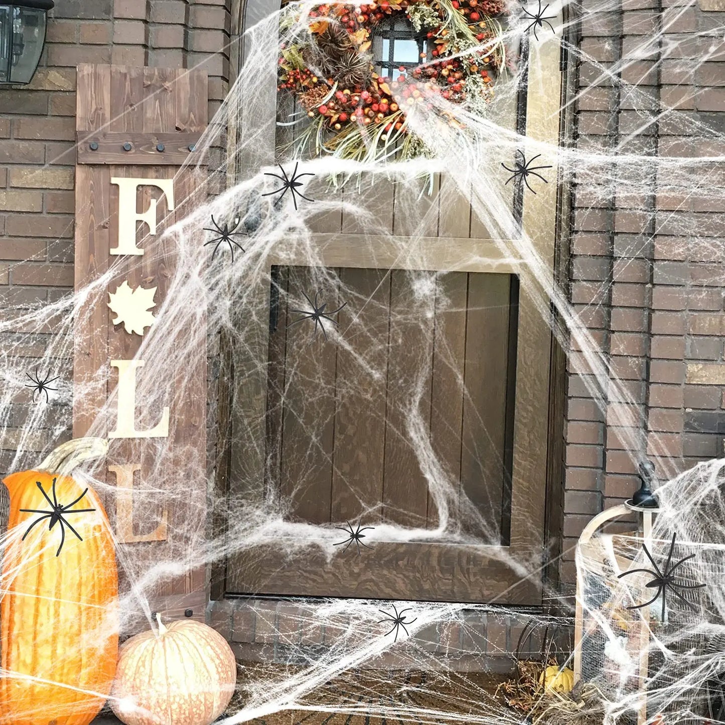 Halloween Spider Web Decoration – Cotton Props for Haunted House & Outdoor Events