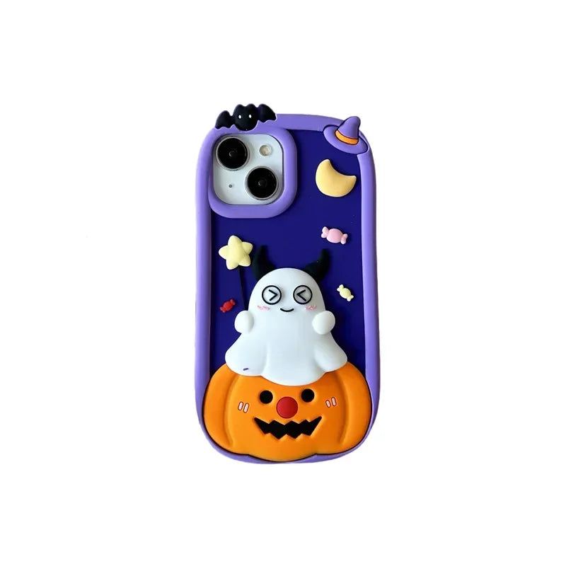 Halloween Pumpkin Ghost Phone Case Cover – Shockproof Cases for iPhone 11/12/13/14/15/16