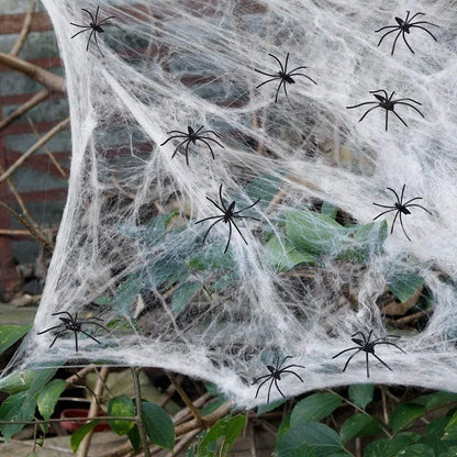 Halloween Spider Web Decoration – Cotton Props for Haunted House & Outdoor Events