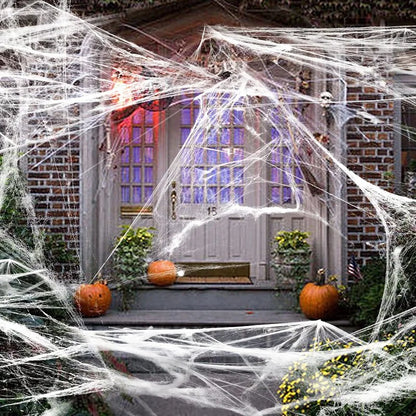 Halloween Spider Web Decoration – Cotton Props for Haunted House & Outdoor Events